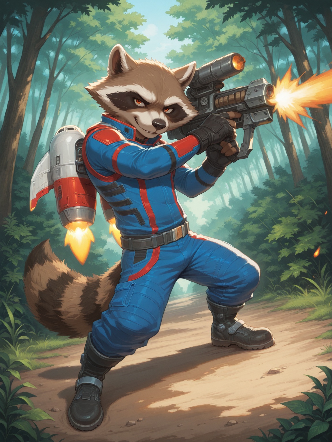 rocket raccoon,  furry,  1boy on Tensor.Art