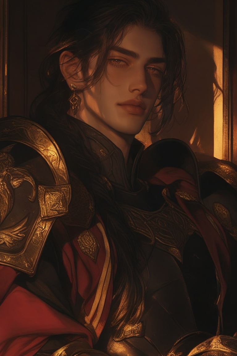 The image depicts a stylized,  futuristic character with a striking appearance. The character has curly,  dark hair and is...