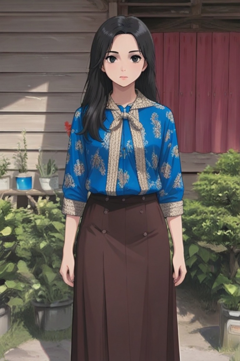 1girl,  solo,  black hair on Tensor.Art