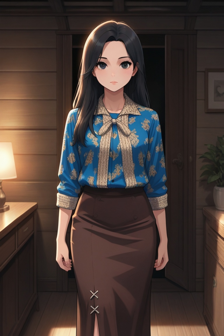 1girl,  solo,  black hair on Tensor.Art