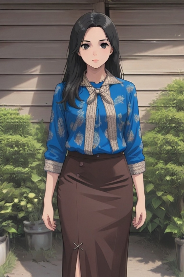 1girl,  solo,  black hair on Tensor.Art