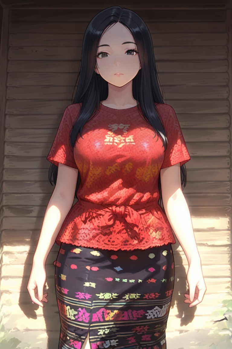 1girl,  solo,  red shirt on Tensor.Art