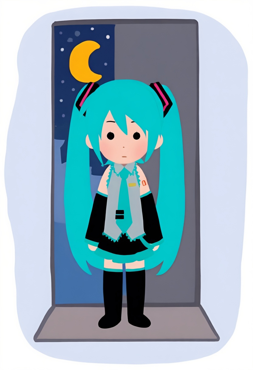 standing,  doorway,  chibi on Tensor.Art