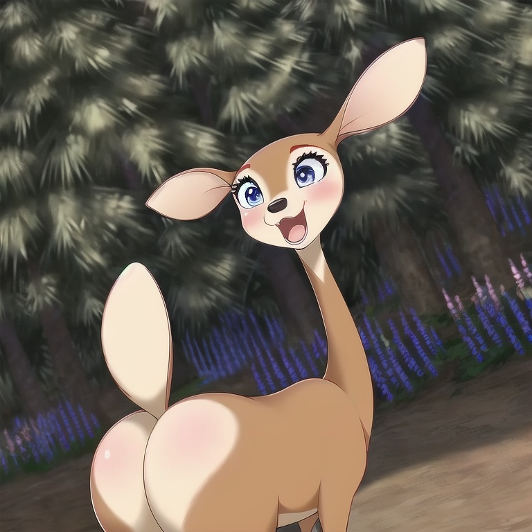 1girl,  giselle_\(open_season\),  deer on Tensor.Art
