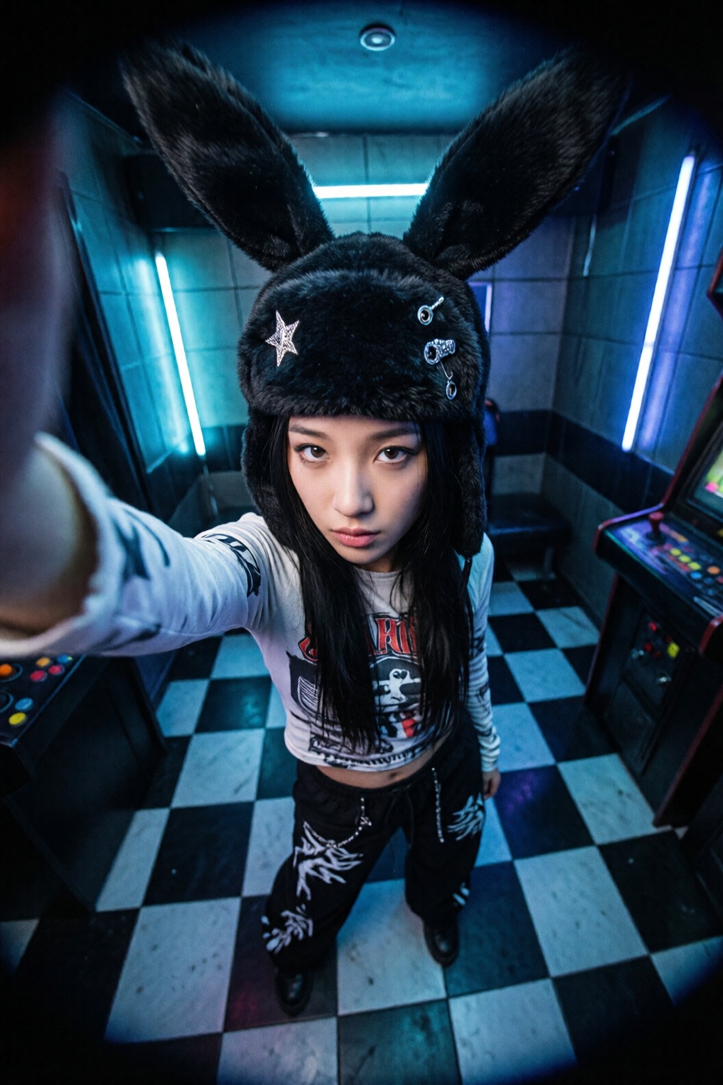 { "mode": "PHOTOREALISTIC",  "style": "Y2K Aesthetic,  Cyberpunk on Tensor.Art