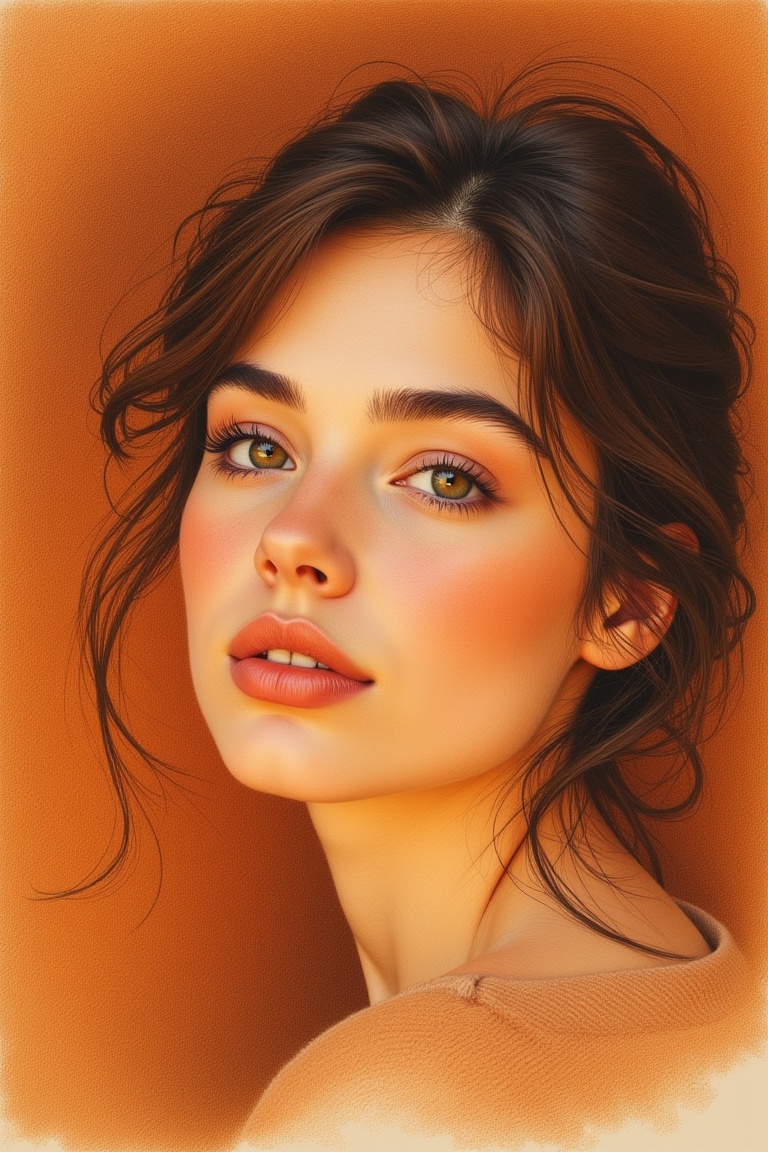Fine art colored pencil portrait,  annrin_coloredpencil_style,  calm mood with a serene expression on Tensor.Art