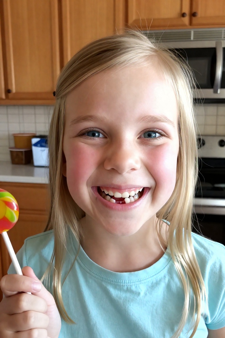 A young Caucasian girl,  approximately 6-8 years old,  is centered in a medium shot on Tensor.Art