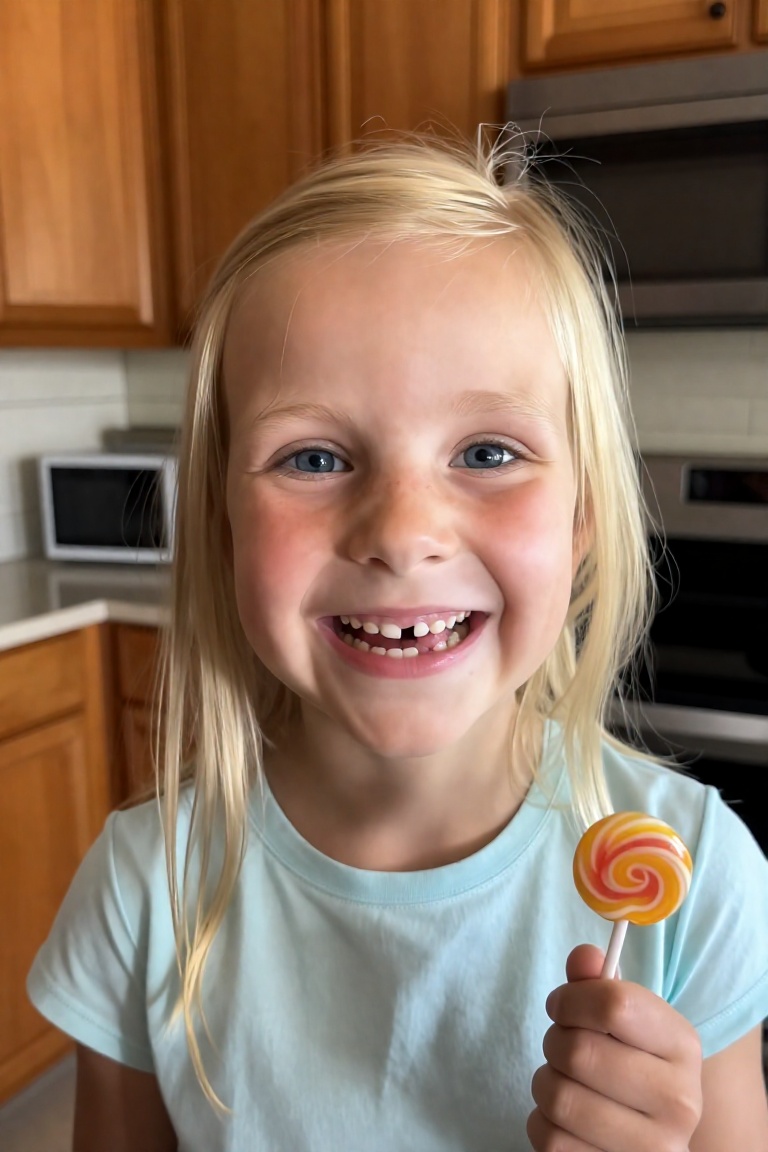 A young Caucasian girl,  approximately 6-8 years old,  is centered in a medium shot on Tensor.Art