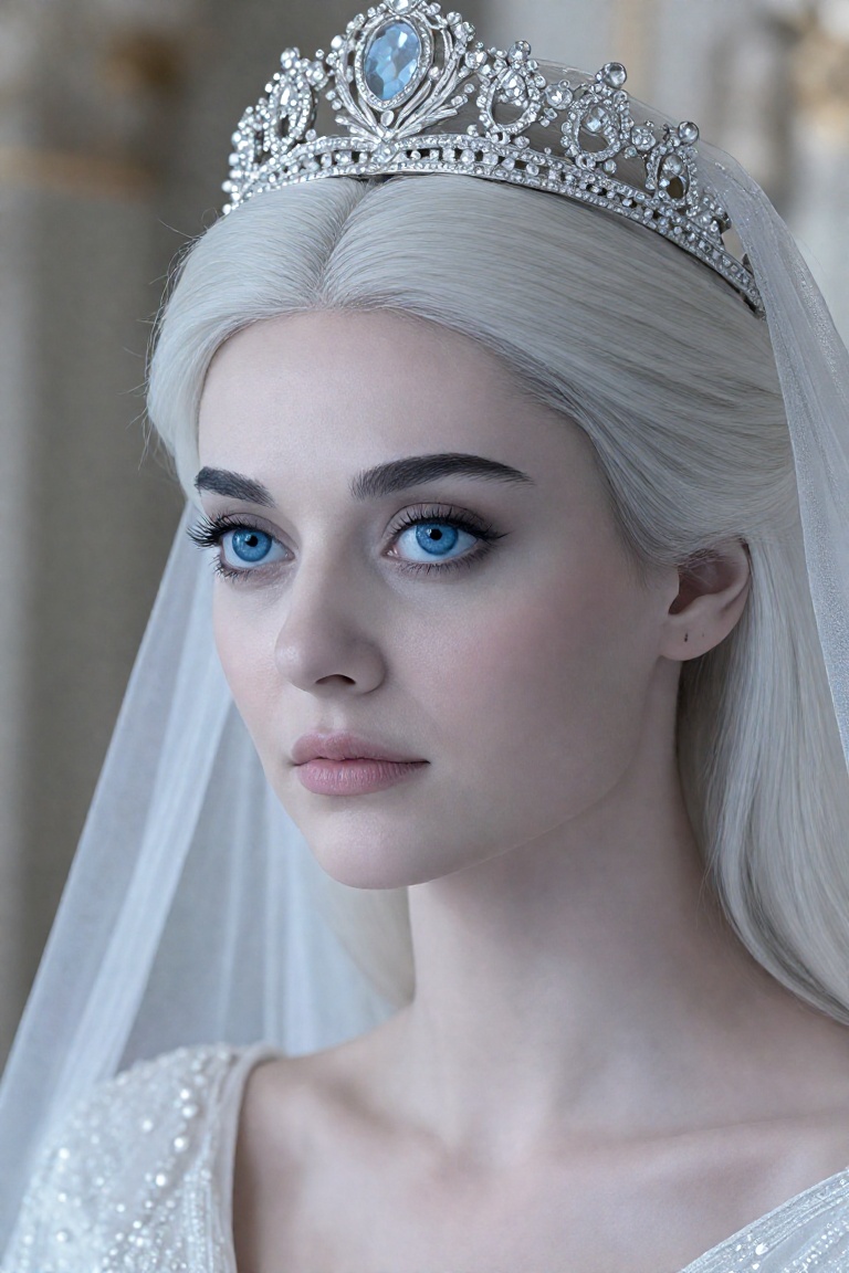 slavic_ice_v1,  cold seductive expression,  piercing ice-blue eyes on Tensor.Art
