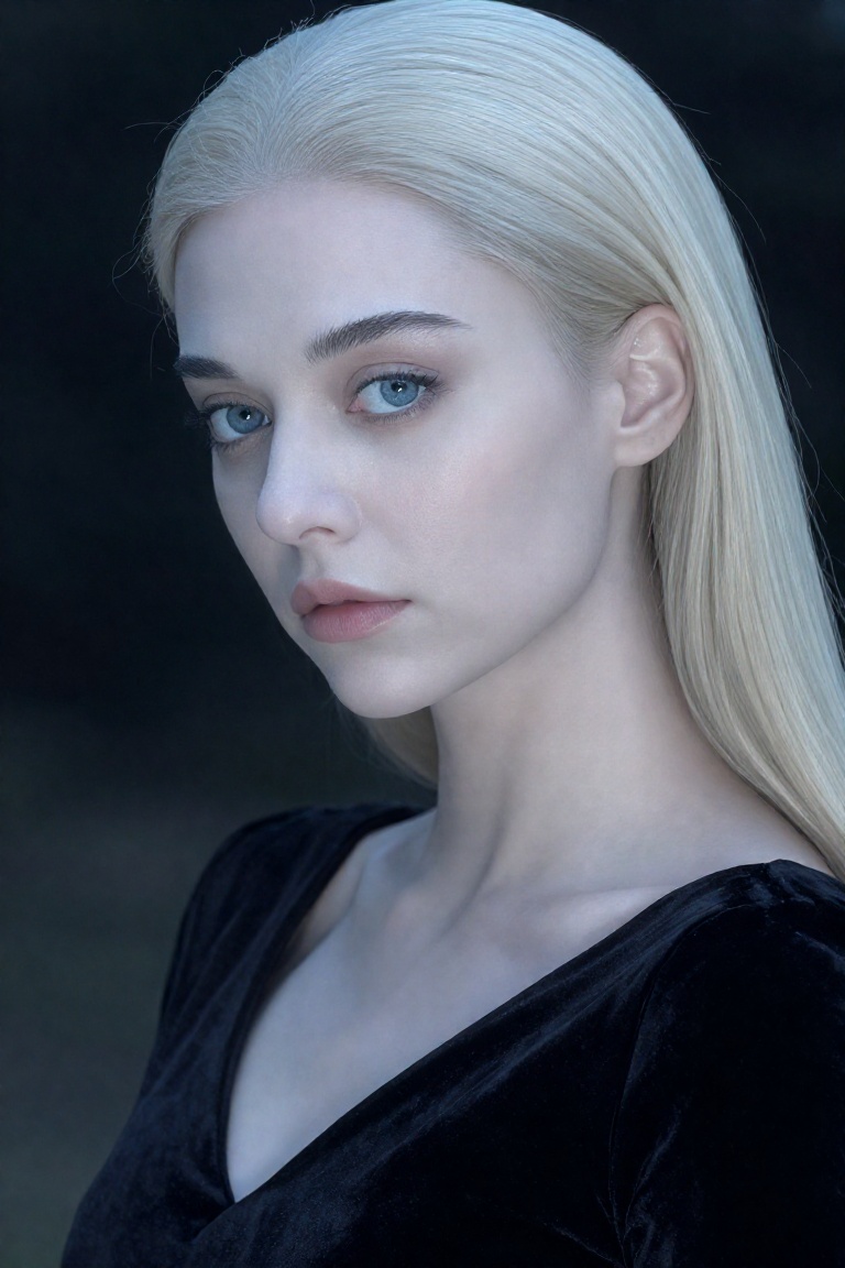 slavic_ice_v1,  cold seductive expression,  piercing ice-blue eyes on Tensor.Art