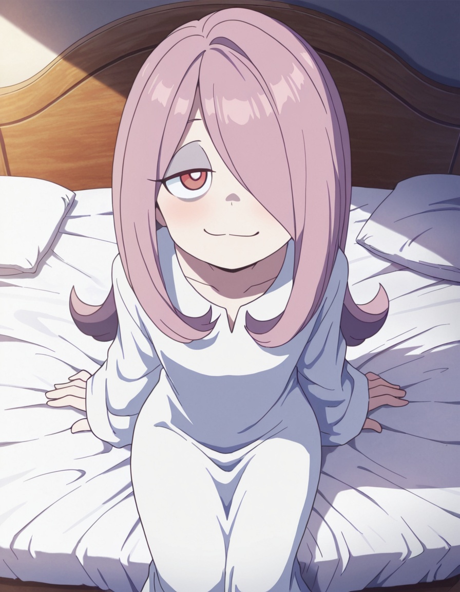 looking at viewer,  smug sucylwa,  hair over one eye on Tensor.Art
