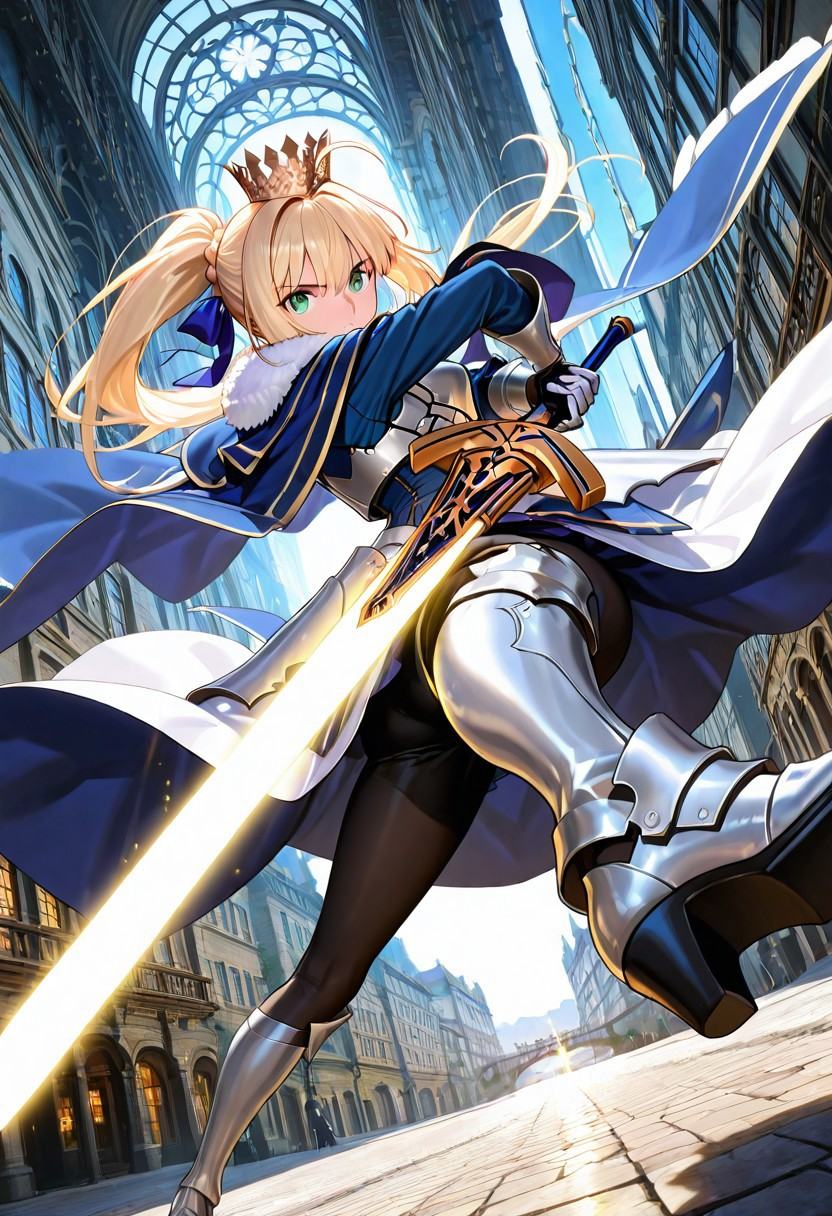 dynamic pose,  foreshortening,  extreme perspective on Tensor.Art