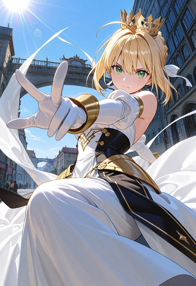 dynamic pose,  foreshortening,  extreme perspective on Tensor.Art