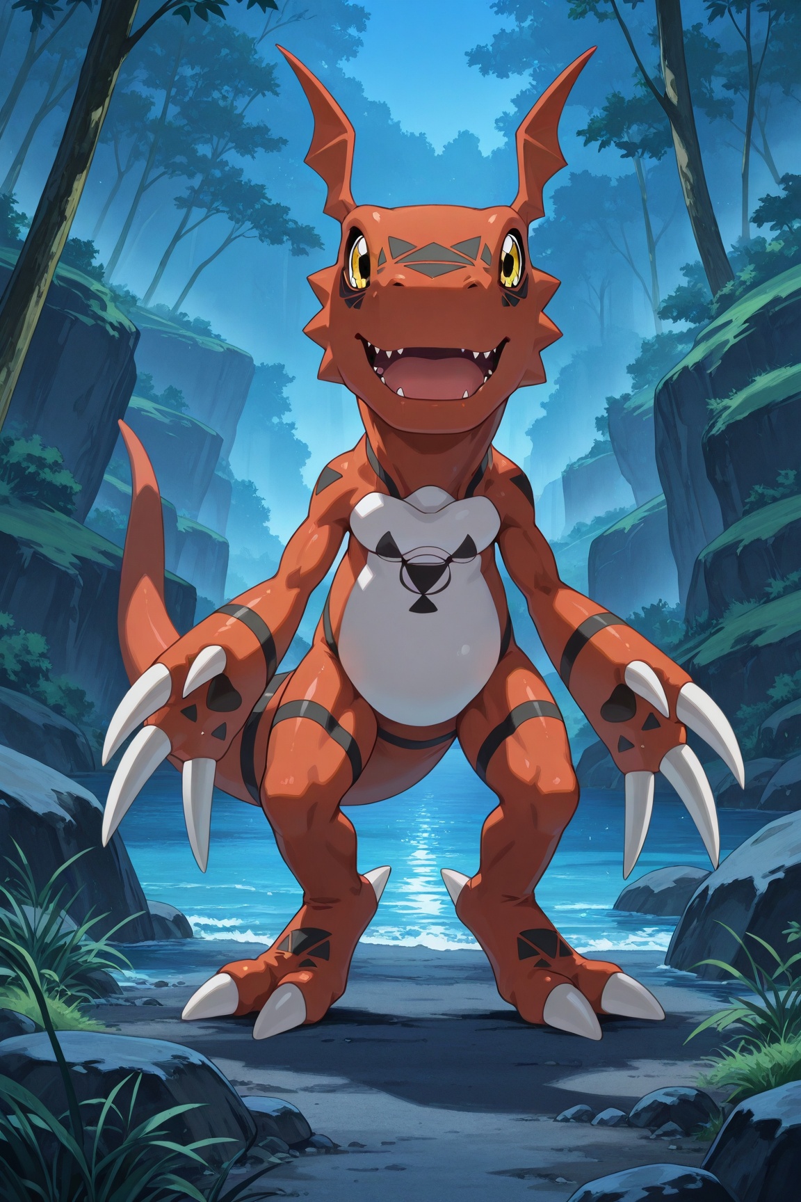 guilmon,  yellow eyes,  digimon (creature) on Tensor.Art
