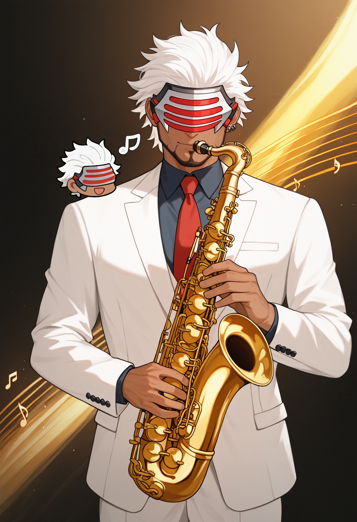 1boy,  playing instrument,  saxophone on Tensor.Art