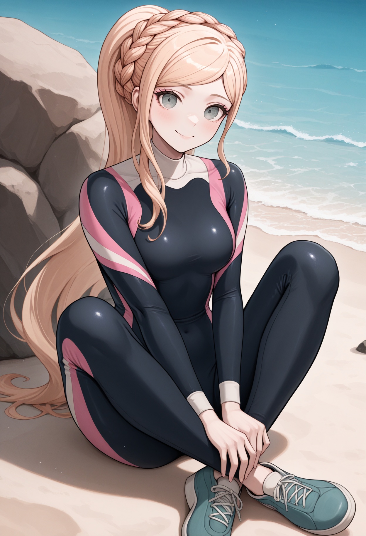 1girl,  sitting,  smile on Tensor.Art