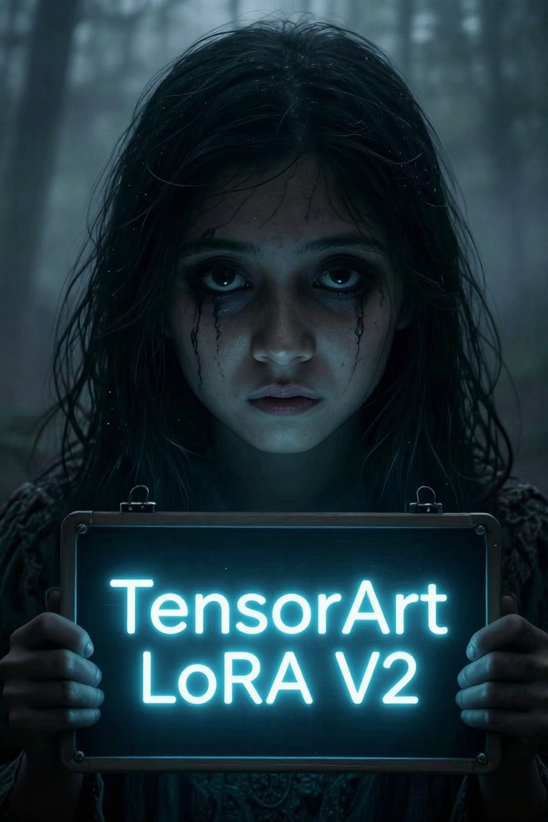 A hauntingly eerie illustration of a young girl's face,  her eyes sunken with an otherworldly gaze,  as if beholding some...