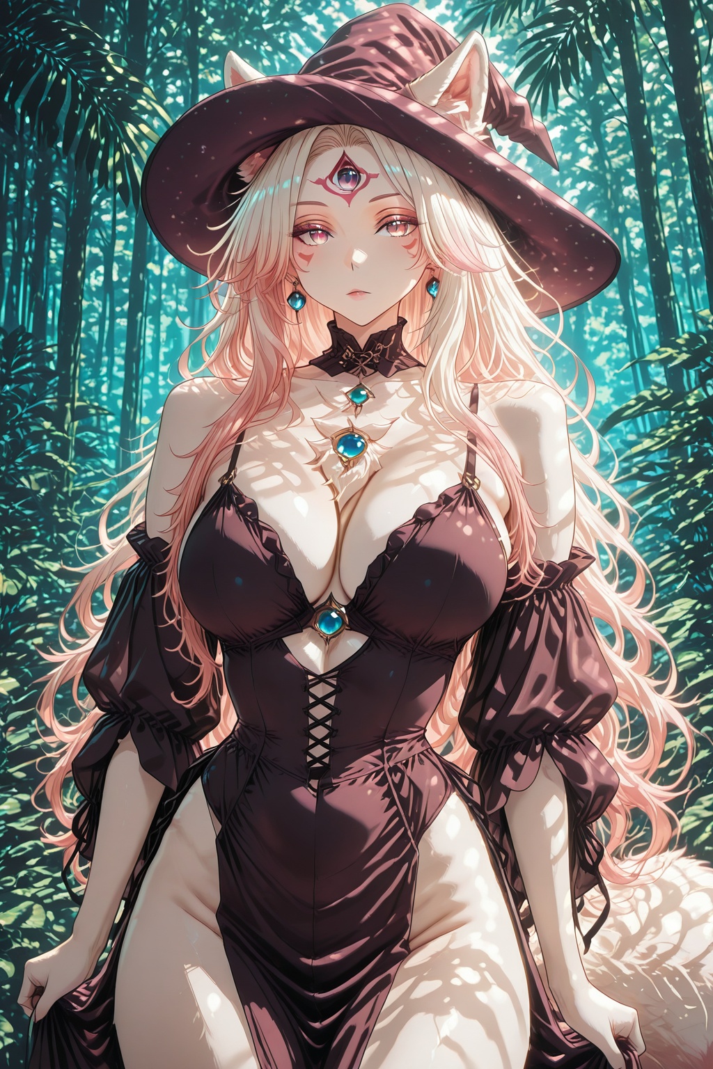 Vixara standing against jungle on Tensor.Art