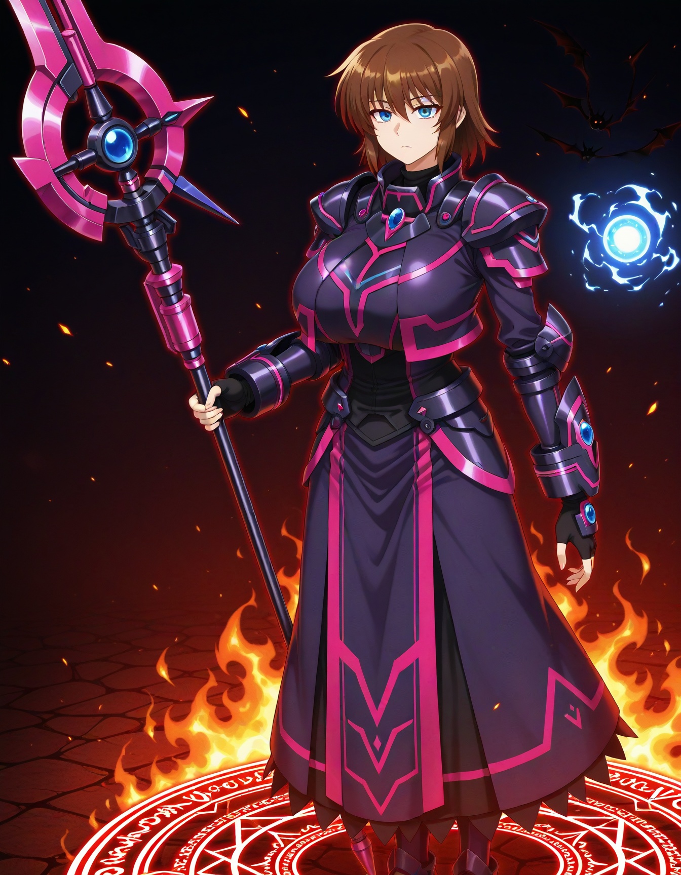 stern the destructor,  short brown hair,  blue eyes on Tensor.Art