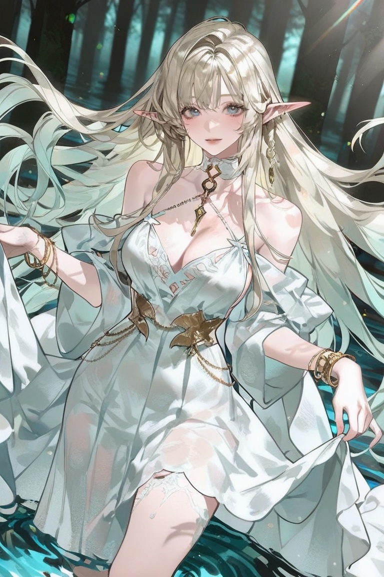 1girl,  solo,  ethereal beautiful high elf goddess on Tensor.Art