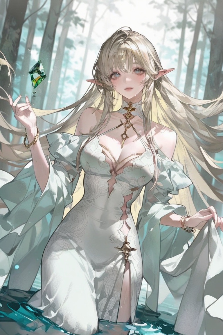 1girl,  solo,  ethereal beautiful high elf goddess on Tensor.Art