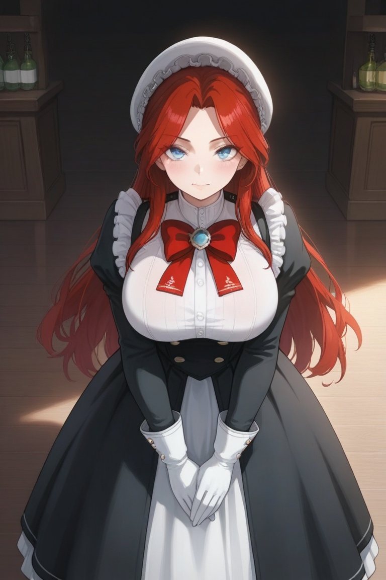 1girl,  solo,  red hair on Tensor.Art