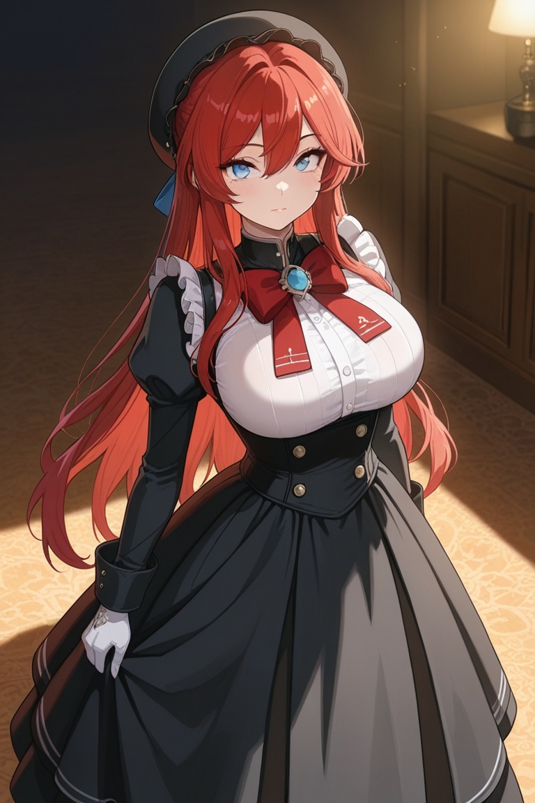 1girl,  solo,  red hair on Tensor.Art