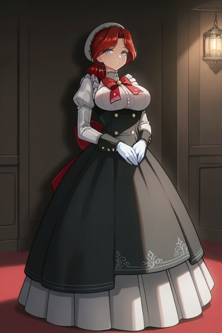 1girl,  solo,  red hair on Tensor.Art
