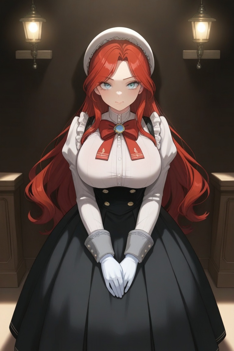 1girl,  solo,  red hair on Tensor.Art