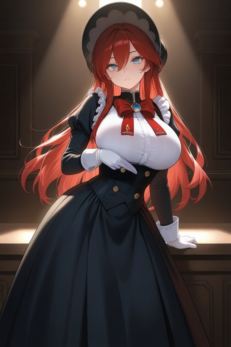 1girl,  solo,  red hair on Tensor.Art