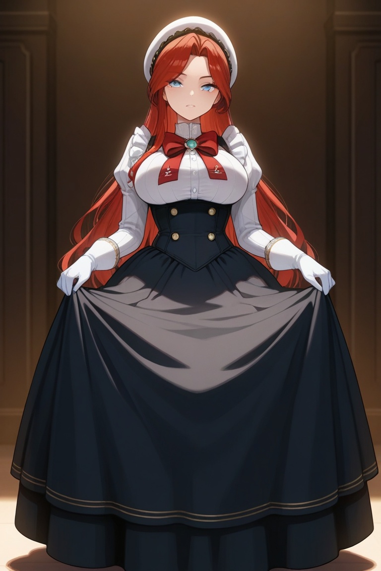 1girl,  solo,  red hair on Tensor.Art