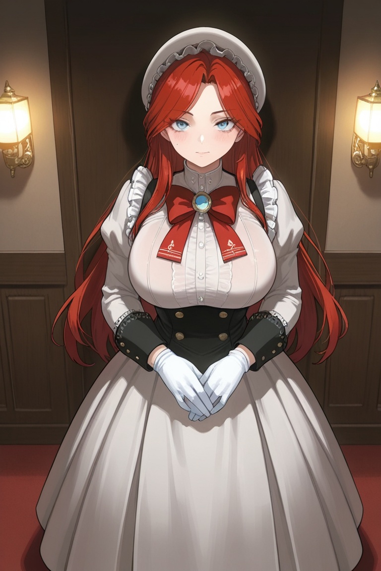 1girl,  solo,  red hair on Tensor.Art