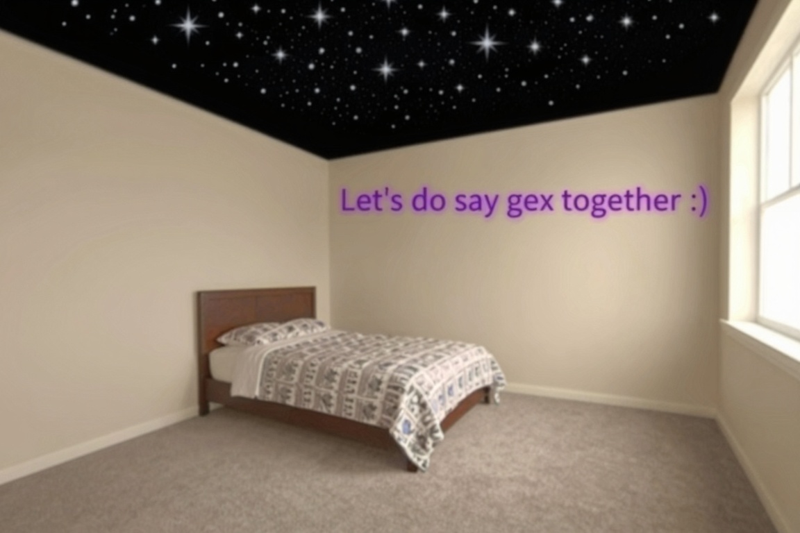 An empty bedroom with beige walls and a gray carpet. A single bed with a wooden headboard is placed against the back wall,...