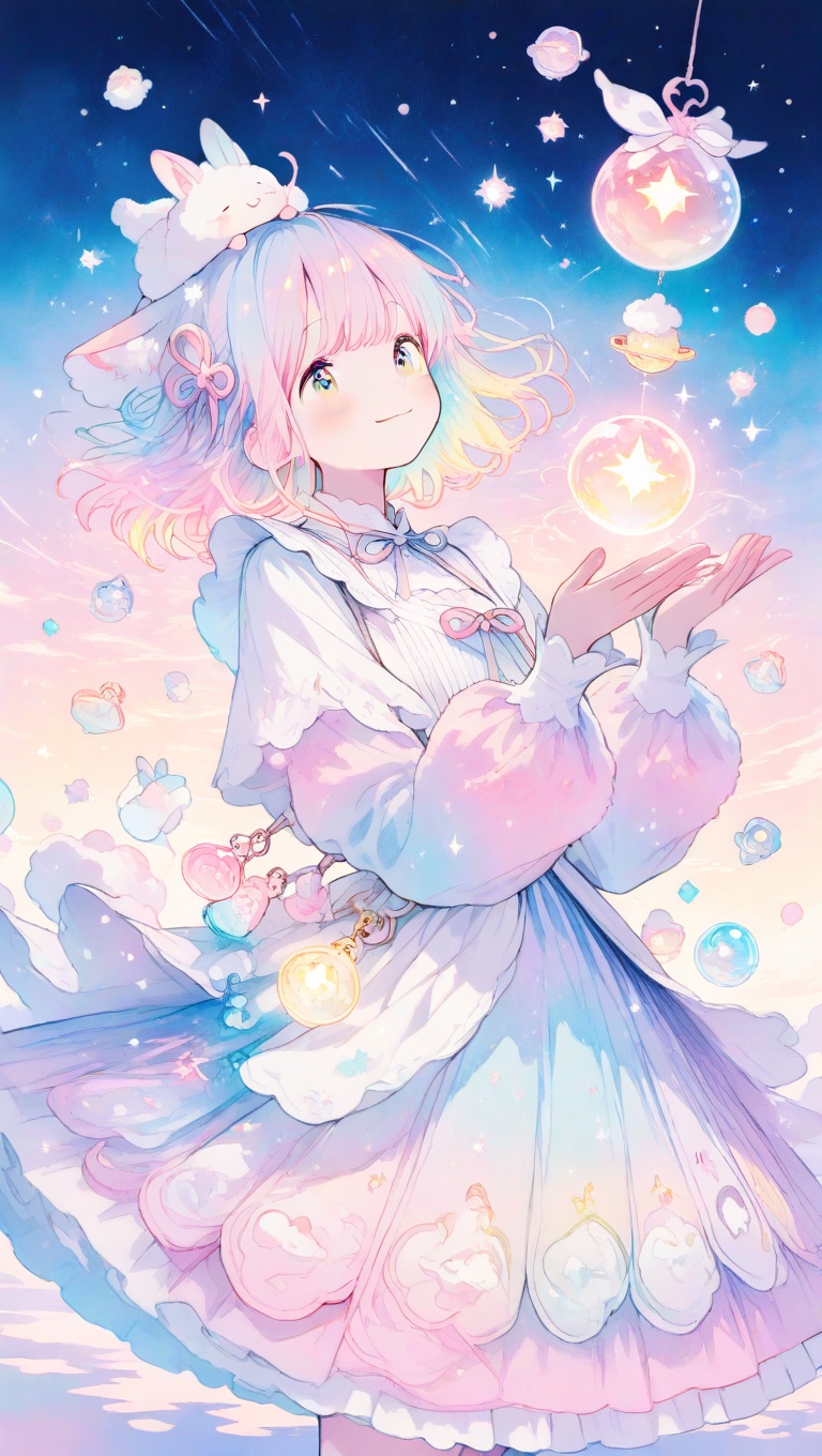 cute whimsical girl,  slightly surreal proportions,  playful shapes on Tensor.Art