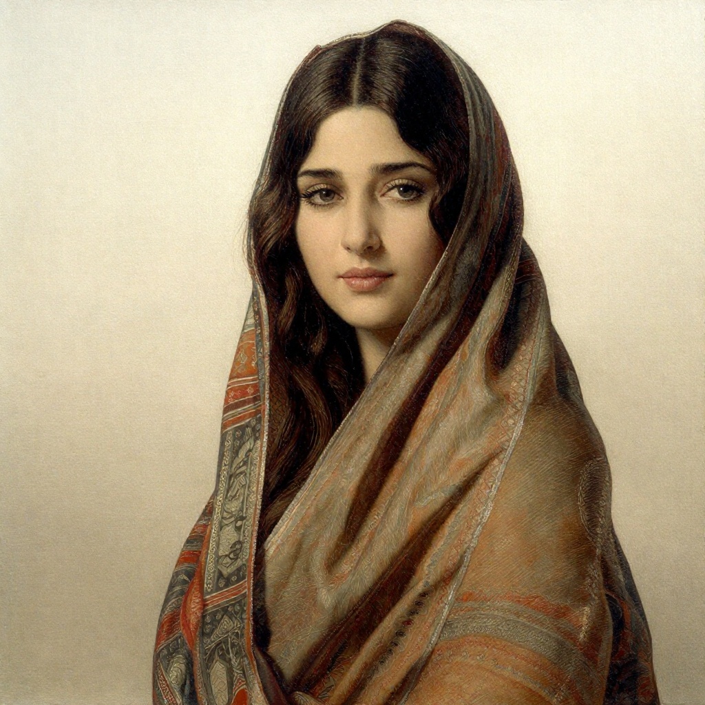 z-paint-style,  a portrait of a beautiful woman,  long wavy hair on Tensor.Art