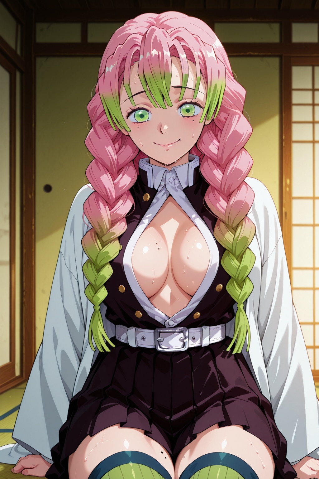 1girl,  demon_slayer_uniform,  kanroji_mitsuri on Tensor.Art