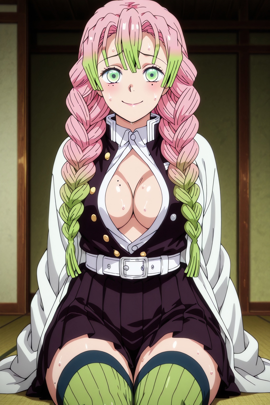 1girl,  demon_slayer_uniform,  kanroji_mitsuri on Tensor.Art