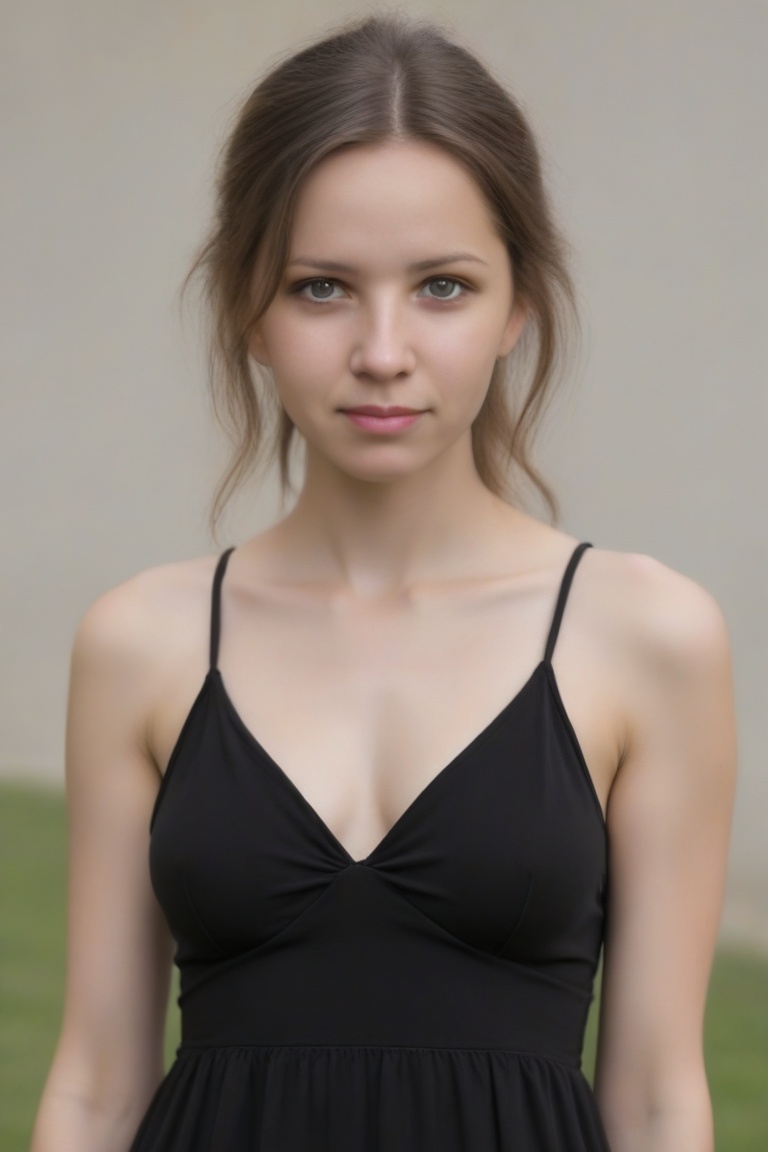 lilyaohwx,  upper body,  wearing black sundress on Tensor.Art