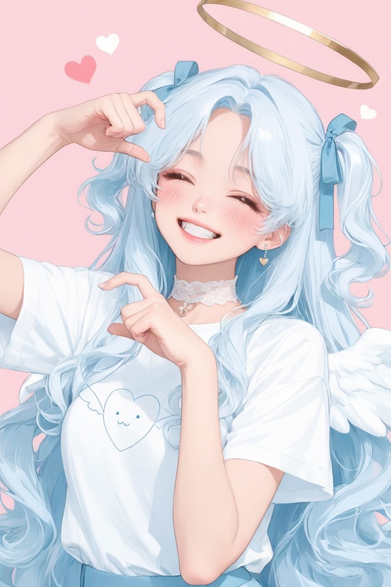1girl,  (angel),  ((white hair on Tensor.Art