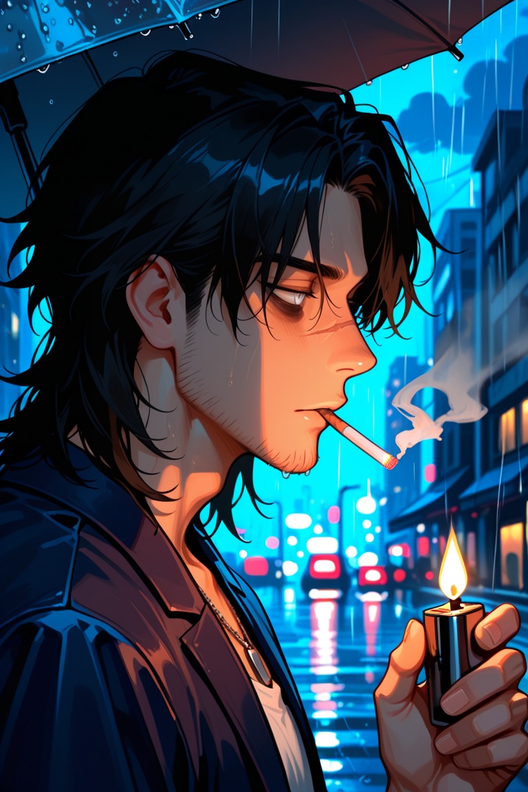1boy,  solo,  from side on Tensor.Art