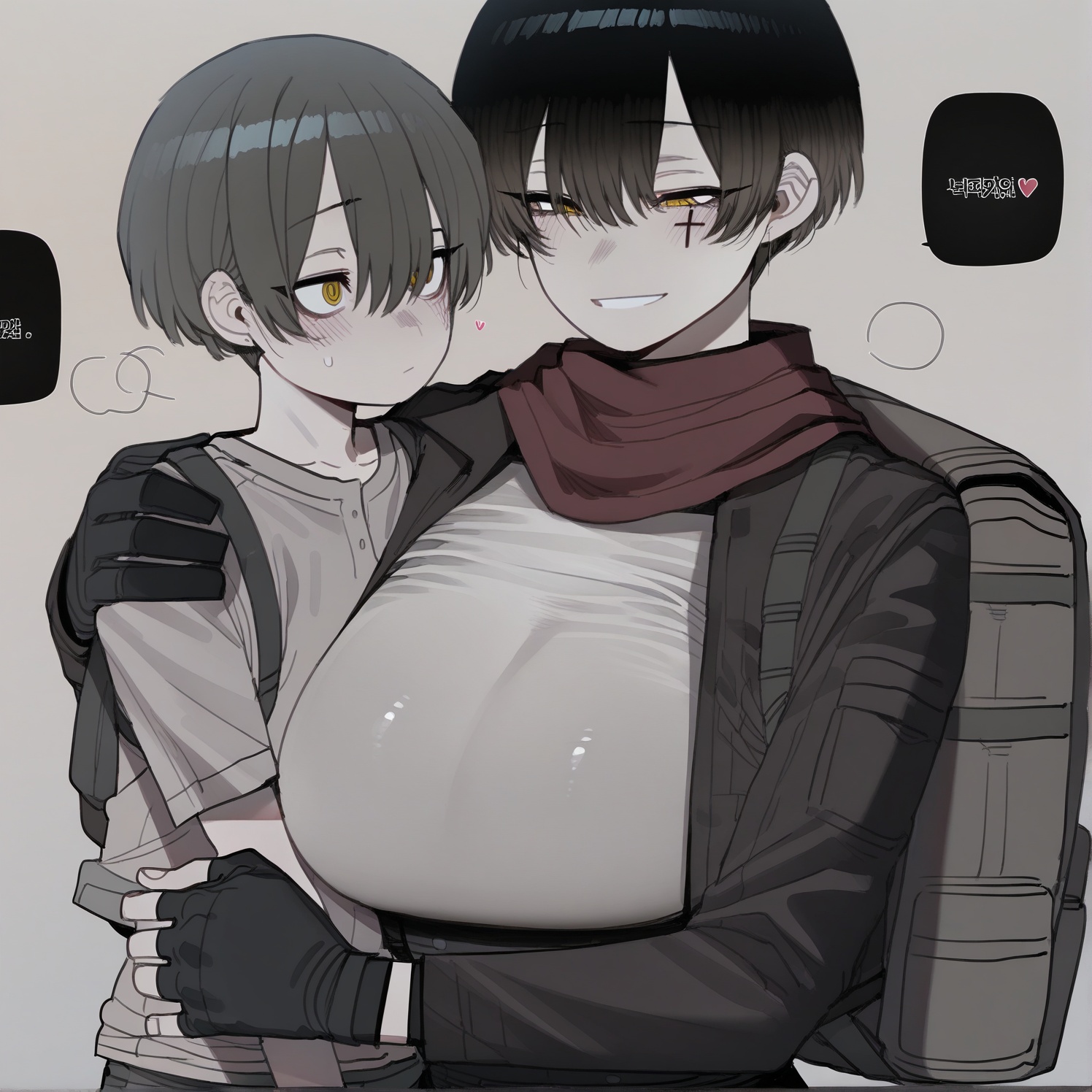 2people,  1girl,  breasts on Tensor.Art