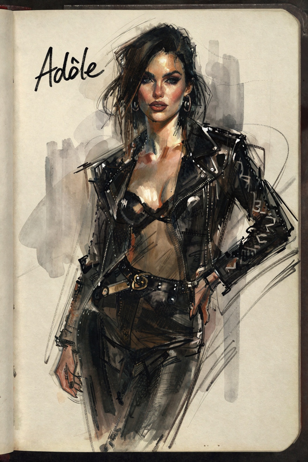 "Adèle" sketch. The woman you are drawing has a modern and sophisticated vibe. He is confident in herself and values ​​her...