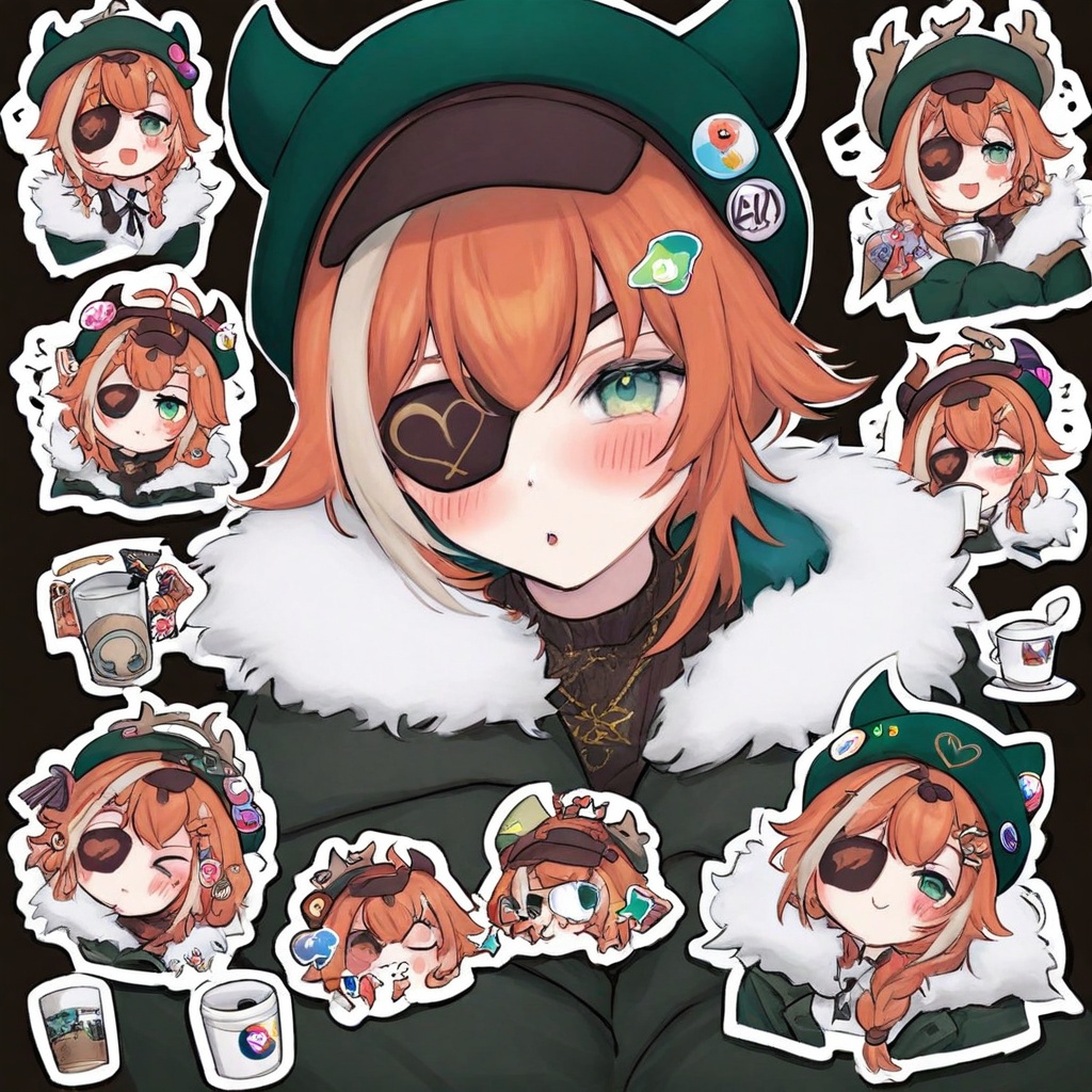 hat,  sticker,  cup on Tensor.Art
