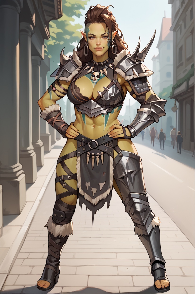 ZargalaRSL,  green skin,  large breasts on Tensor.Art