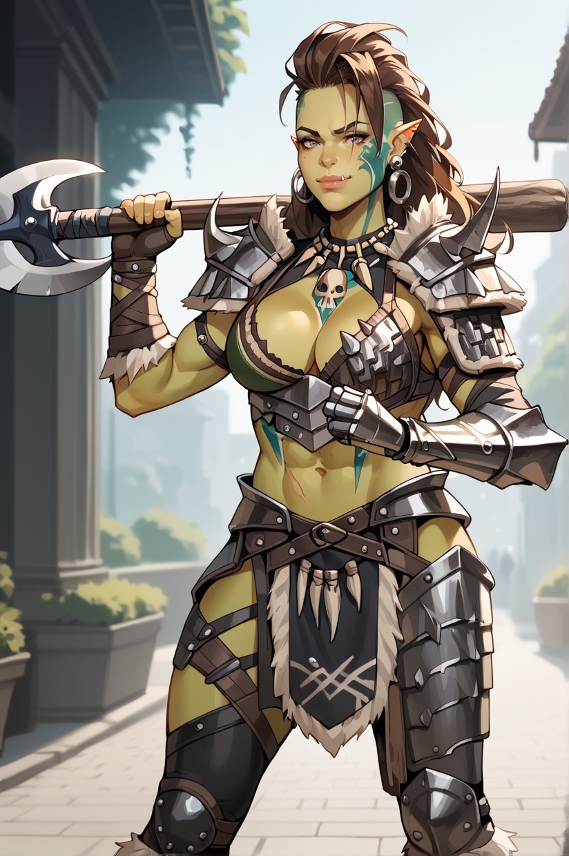 ZargalaRSL,  earrings,  green skin on Tensor.Art