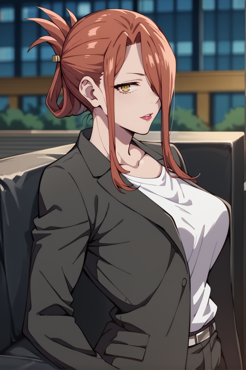 NikoHirata,  hair over one eye,  folded ponytail on Tensor.Art