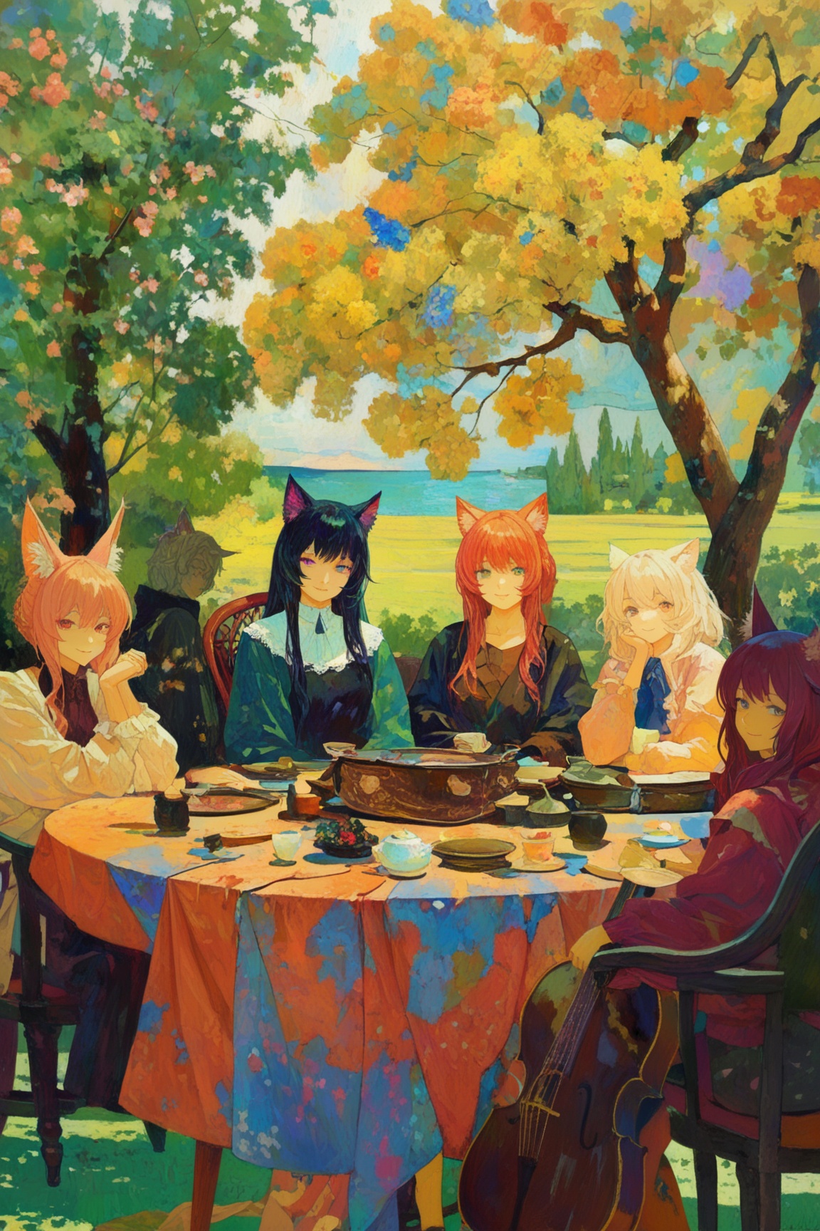 multiple girls,  4girls,  looking at viewer on Tensor.Art