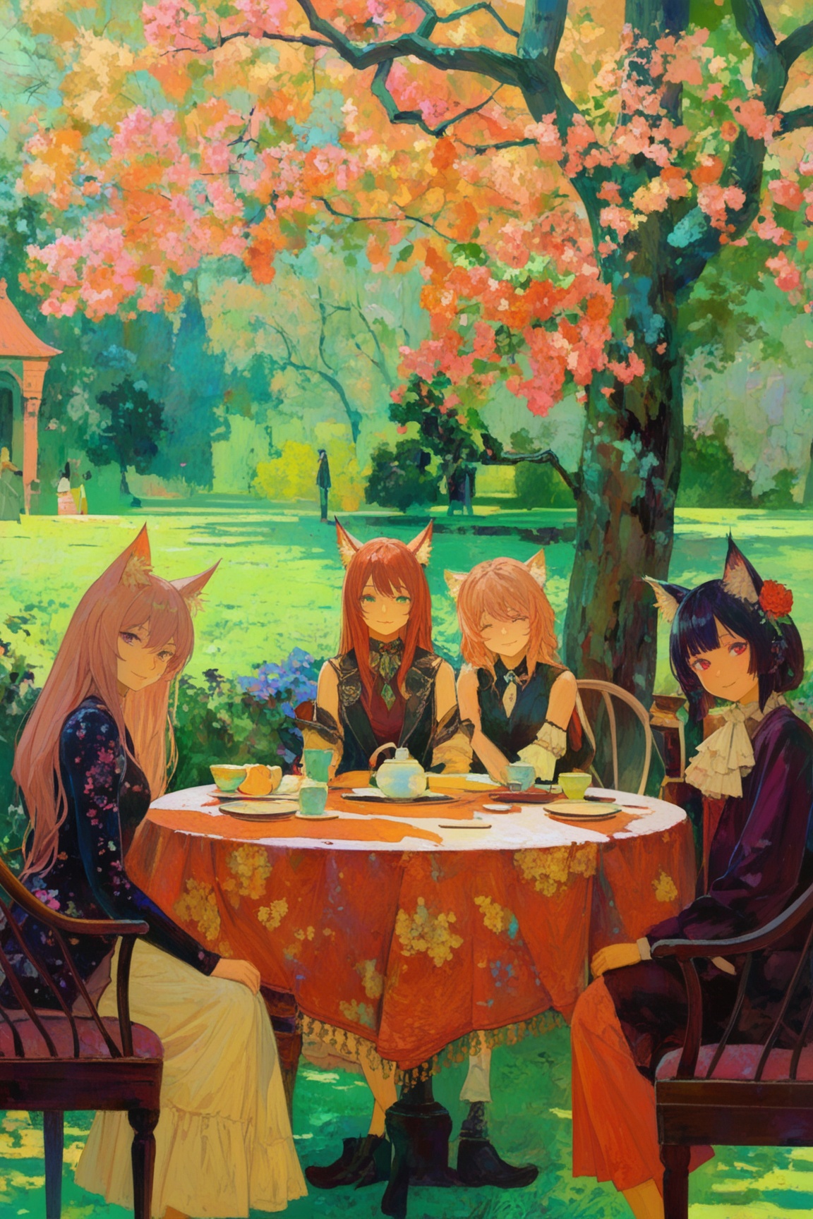 multiple girls,  4girls,  looking at viewer on Tensor.Art