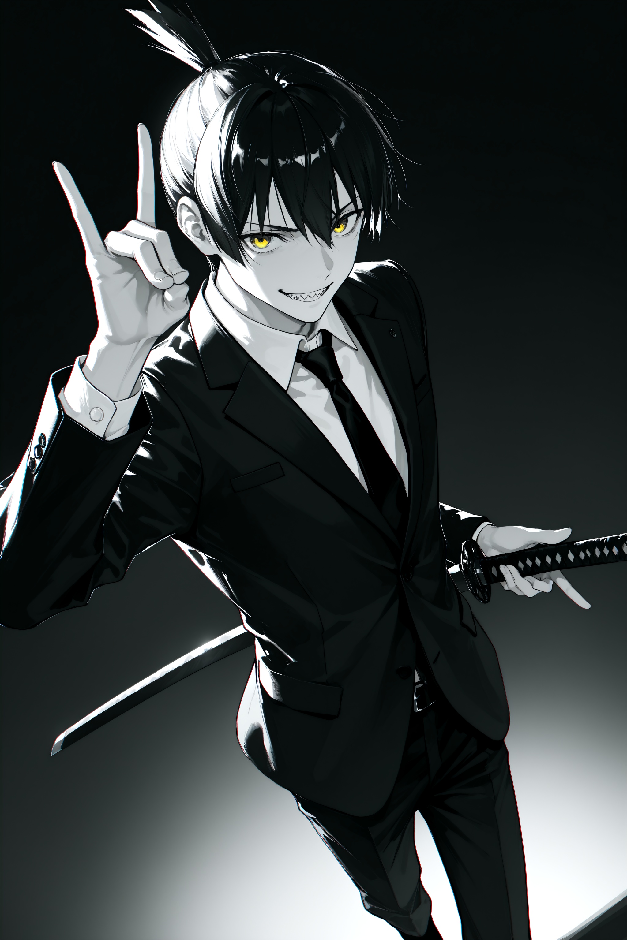 necktie,  black necktie,  suit jacket on Tensor.Art