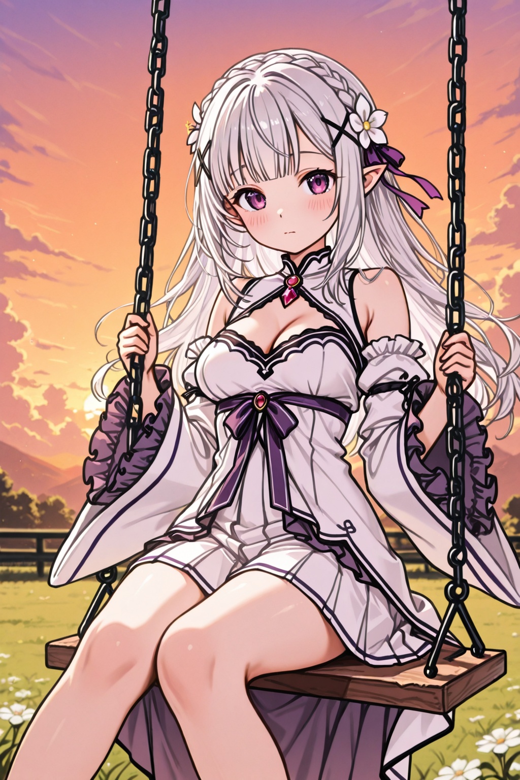 1girl,  swing,  breasts on Tensor.Art